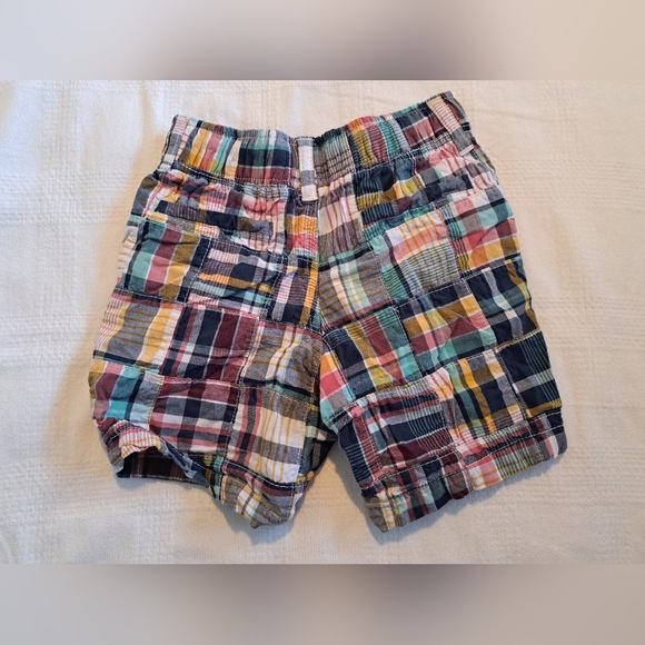 Gymboree boys size 4 patchwork plaid shorts, elastic waist - Picture 2 of 4